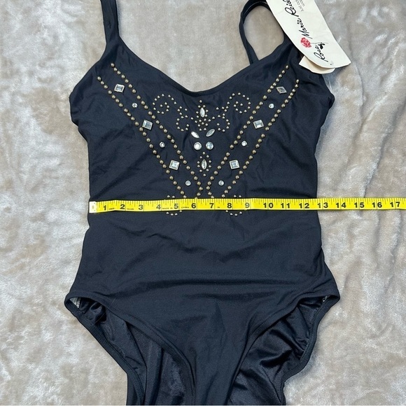 Rose Marie Reid Black Vintage NWT One Piece Swimsuit Size 14 - Picture 9 of 12